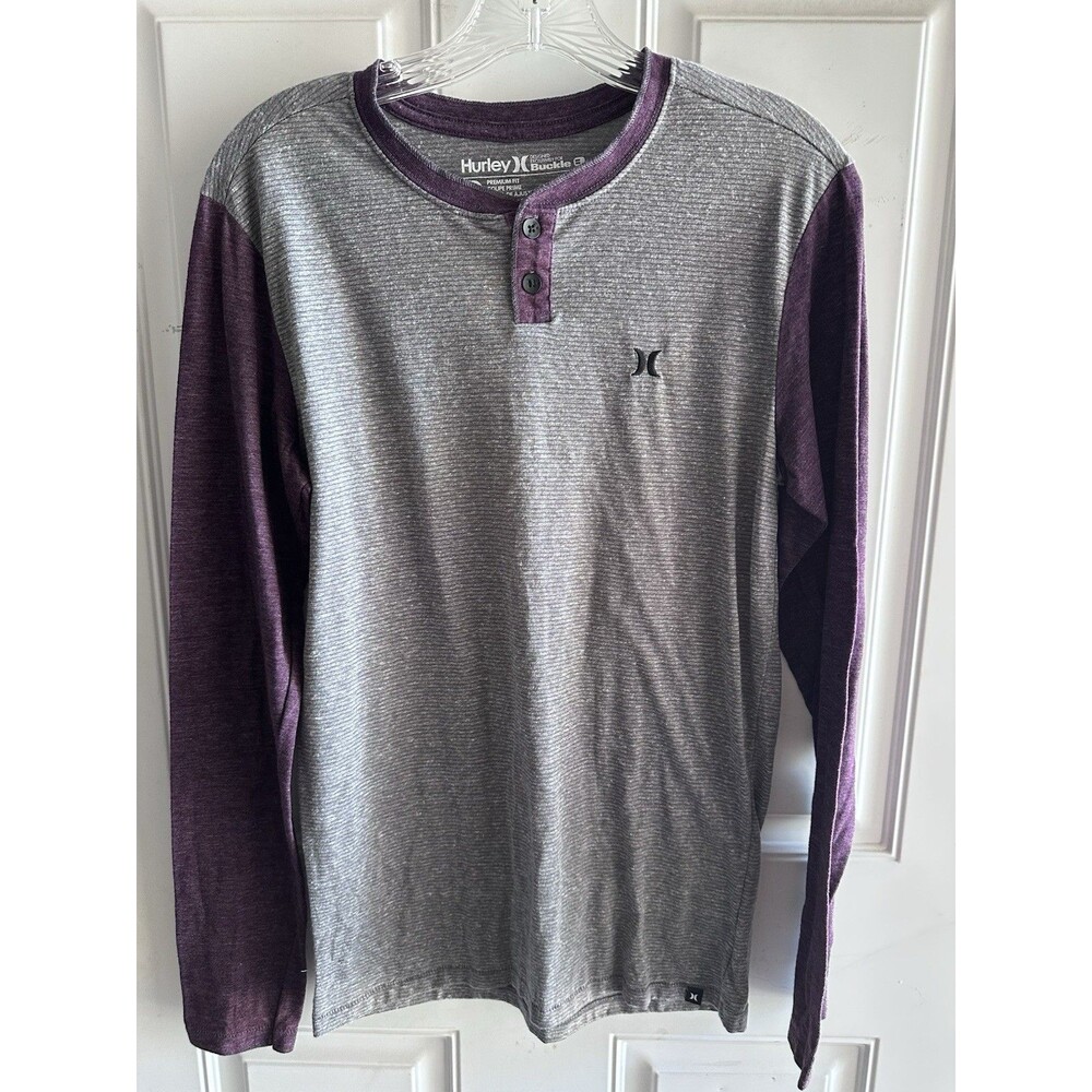 HURLEY X BUCKLE LONG SLEEVE HENLEY SHIRT SIZE SMALL